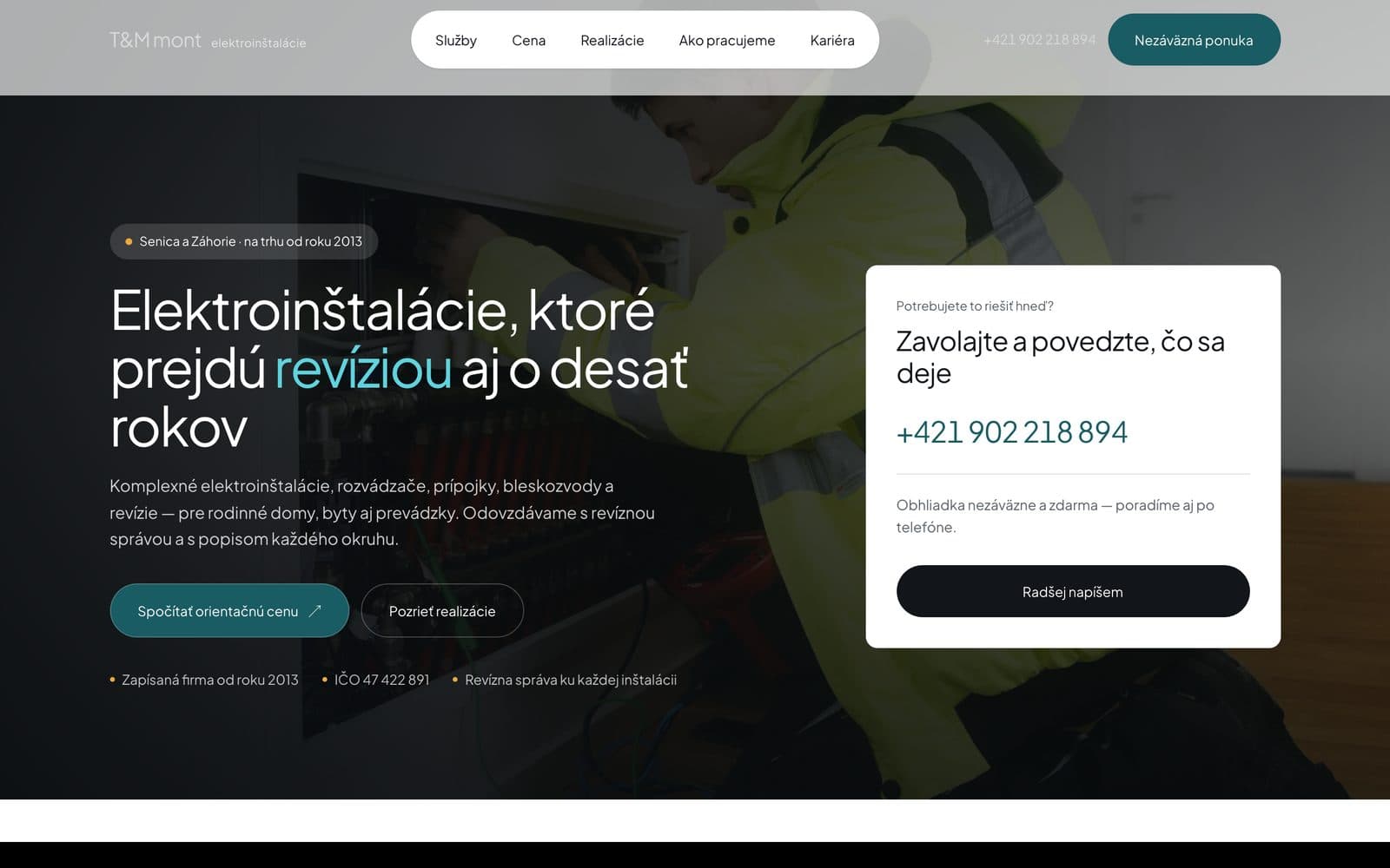 T&M mont — ukážka projektu